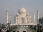 The morning mist gives the Taj an ethereal glow.